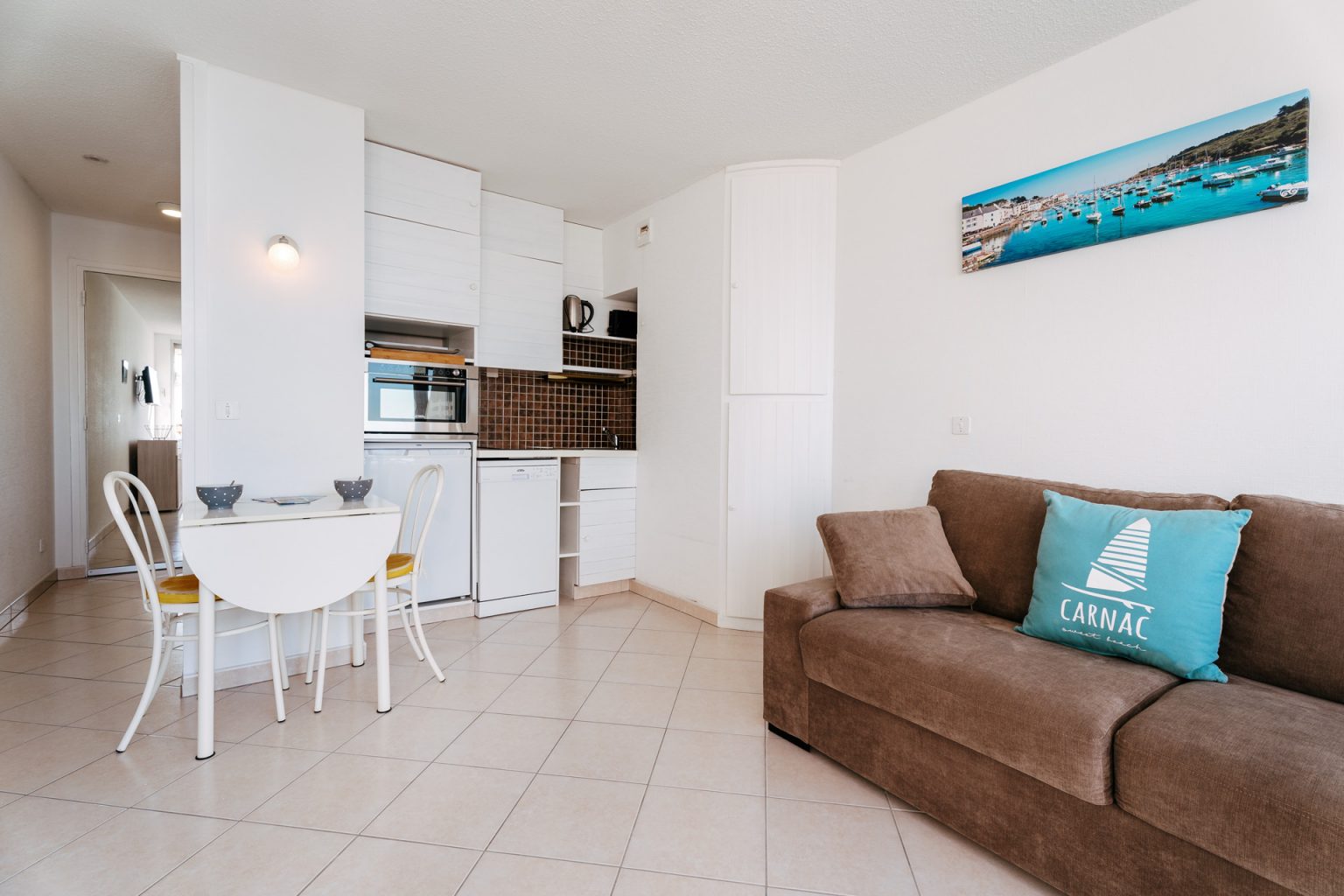 Photographie du salon d'un appartement de location en Bretagne